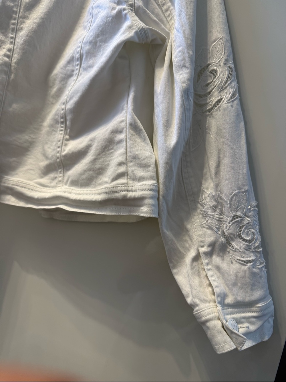 White Embroidered Cotton Jacket - Women - Picture 11 of 11